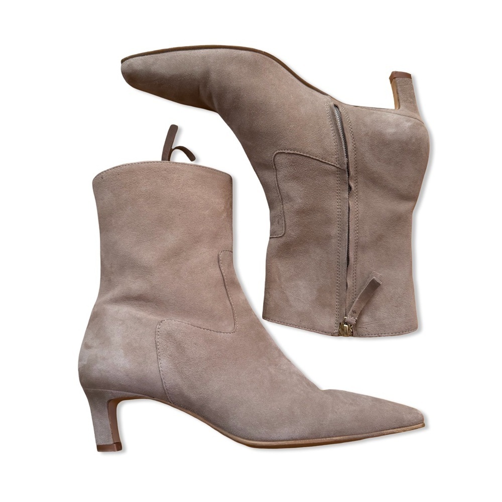 ALOHAS Nash Ankle Boots Beige Tan Suede Heels shoes Revolve 40 9 - Picture 9 of 12
